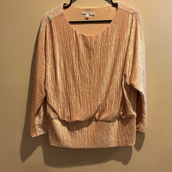 Chicos International Concepts Women's Metallic Gold Blouse size 2(large) - Picture 1 of 1